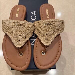 Nautica Women's Woven Tan Sandals